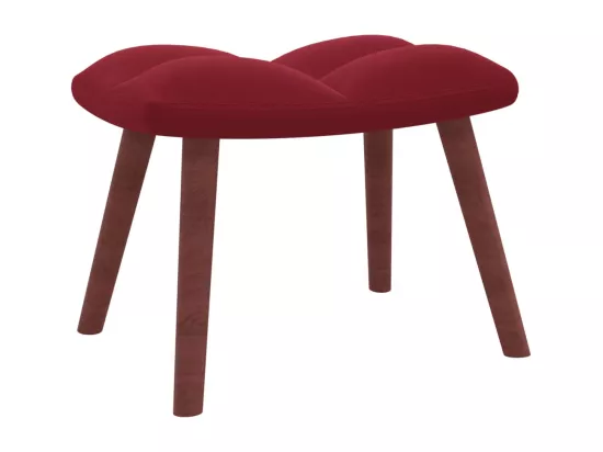 Chaise de relaxation avec repose-pied Rouge bordeaux Velours