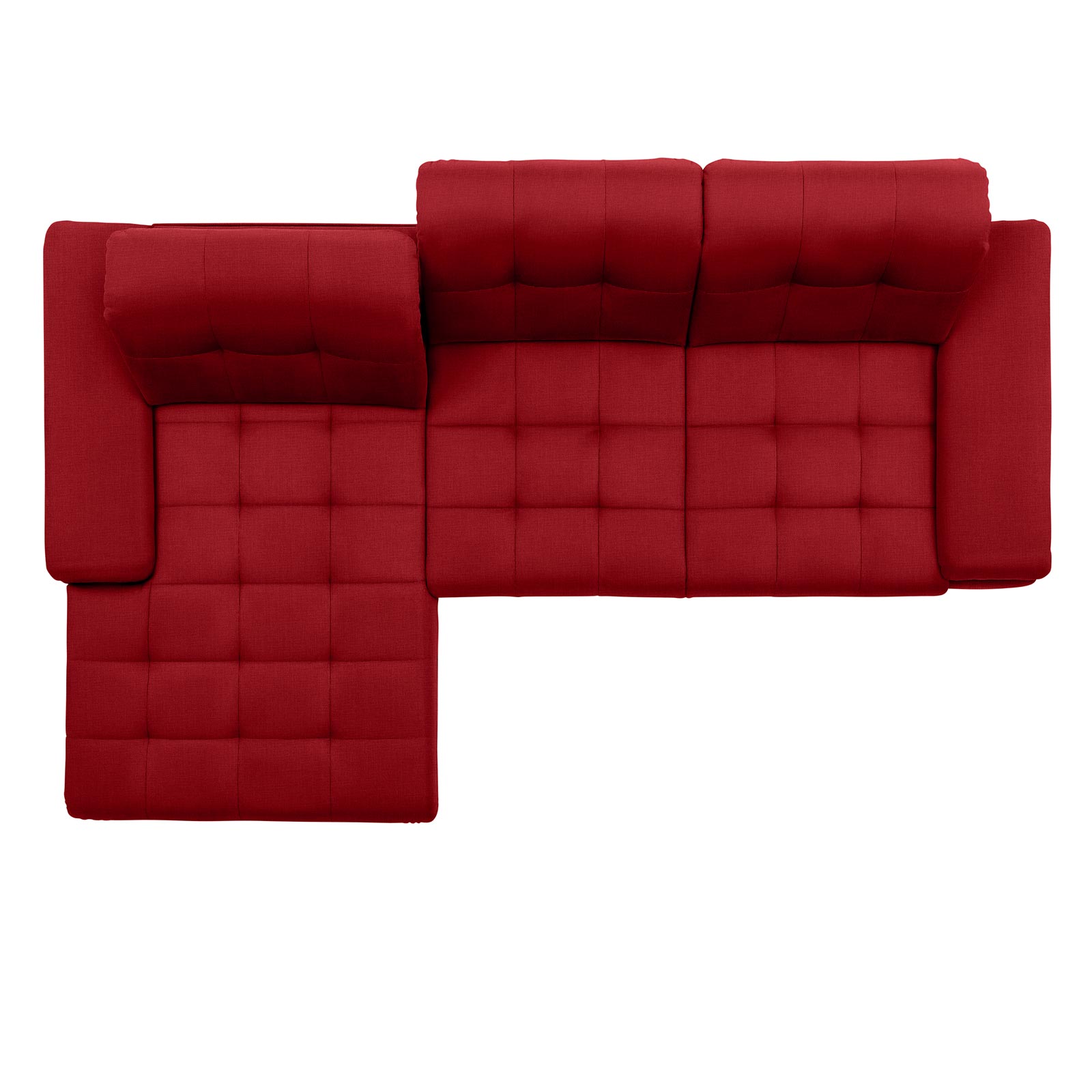 polsterpower Ecksofa - Miro bordeaux - Basismodell - Recamiere links