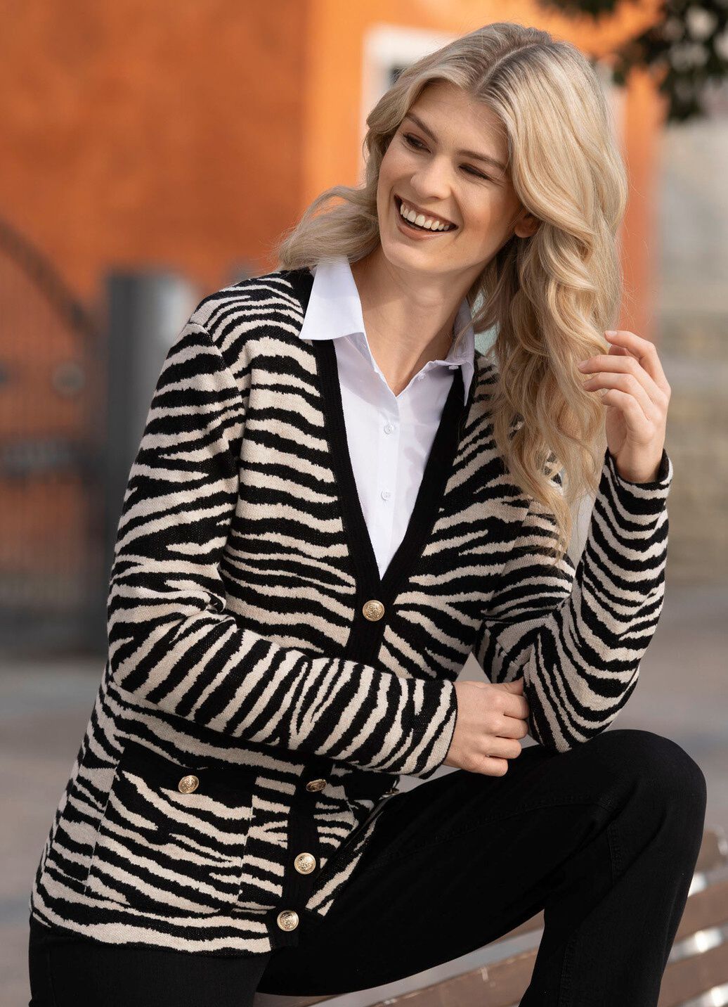 Strickjacke in Jacquard-Dessin