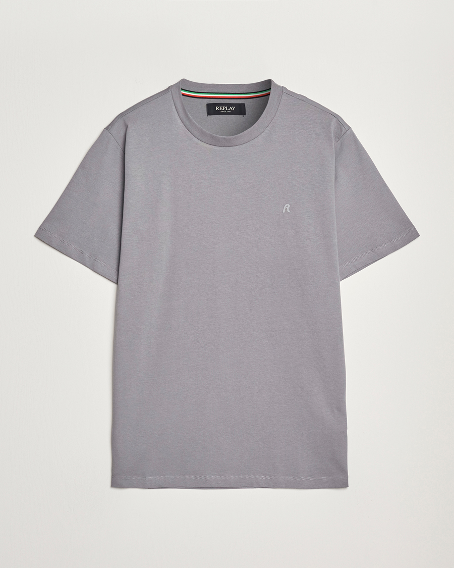 Replay Tonal Logo Crew Neck T-Shirt Dark Grey
