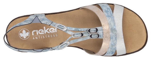 Rieker Riemchensandale  , Sommerschuh, Sandalette, Keilabsatz, mit dezenter Schmuckverzierung