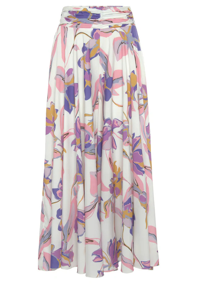 LASCANA Hosenrock mit floralem Alloverdruck, Culotte, extraweites Bein