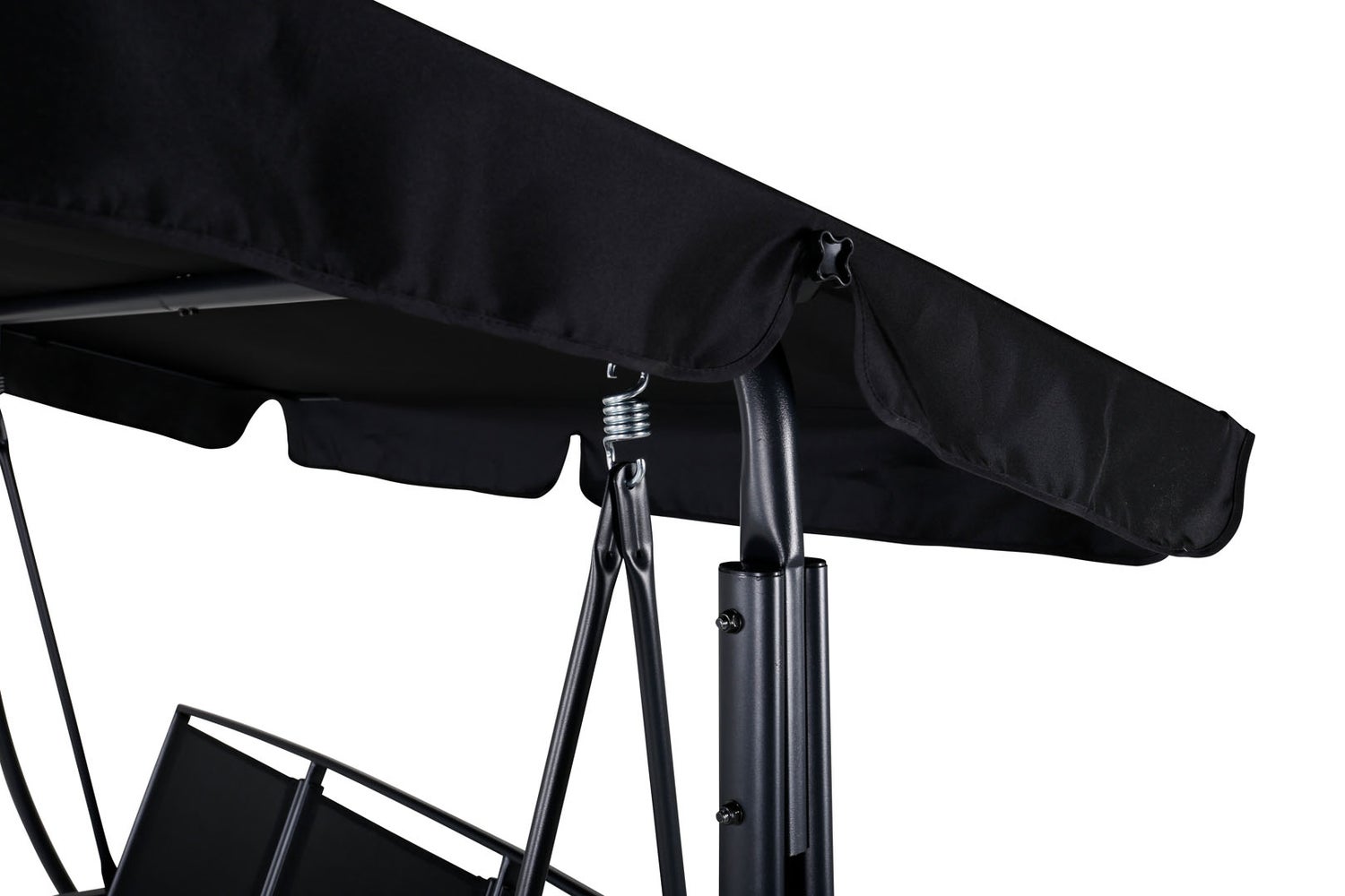Madras hangende tuinbank voor 3 personen, zwart. 203 x 122 x 160 cm