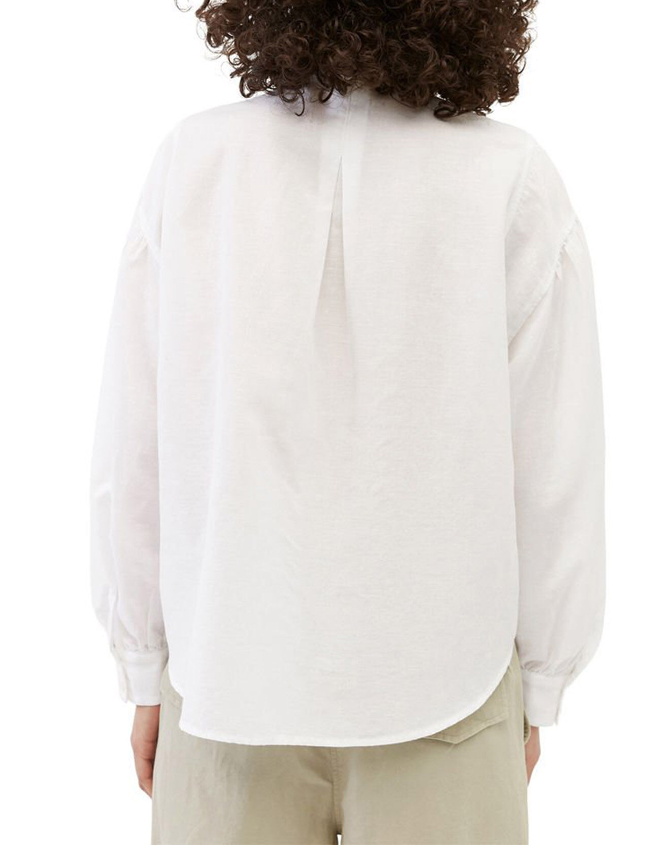 Marc O'Polo Chemise en Coton & Lin Col Tunis blanche