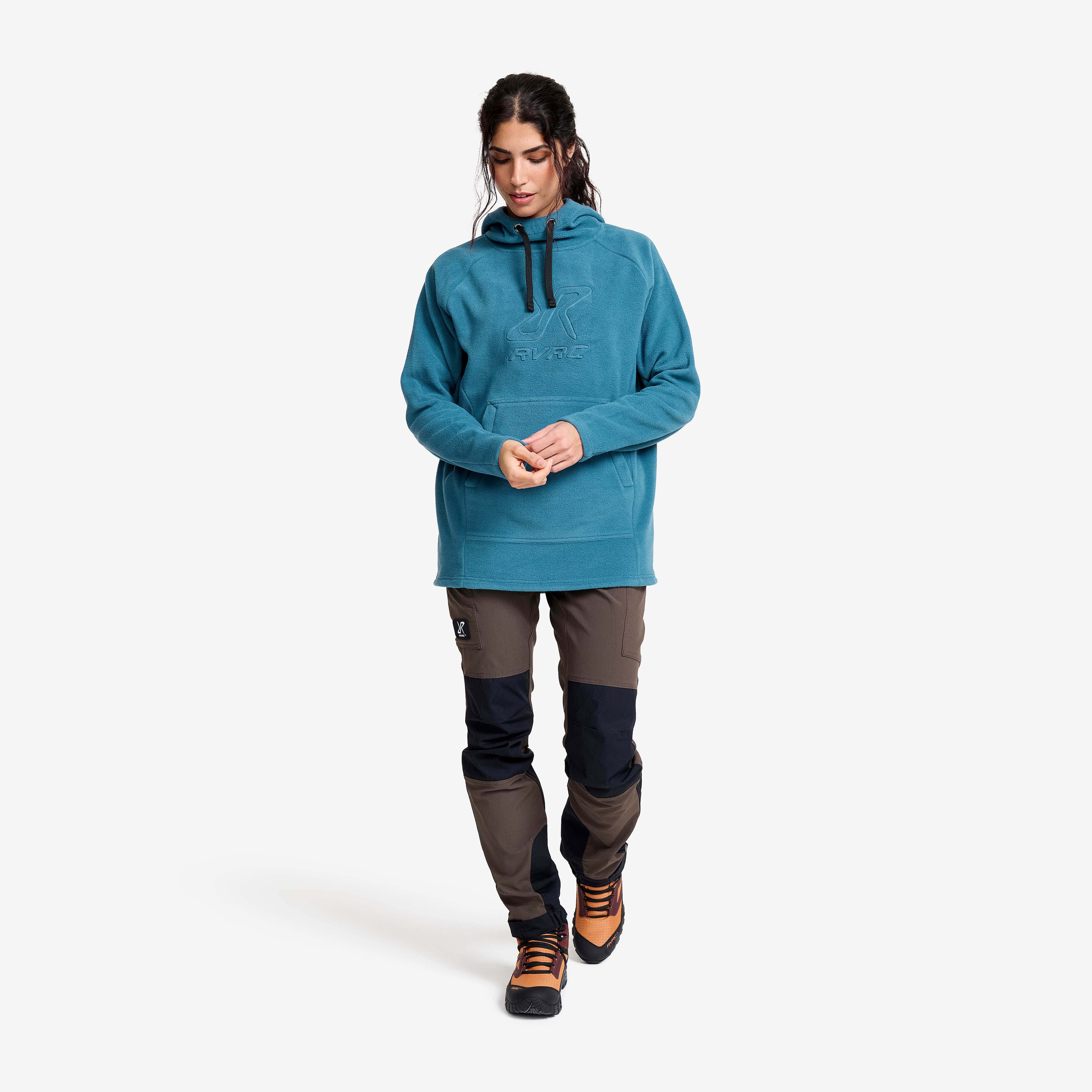 Polar Fleece Hoodie  Dame Blue Ashes