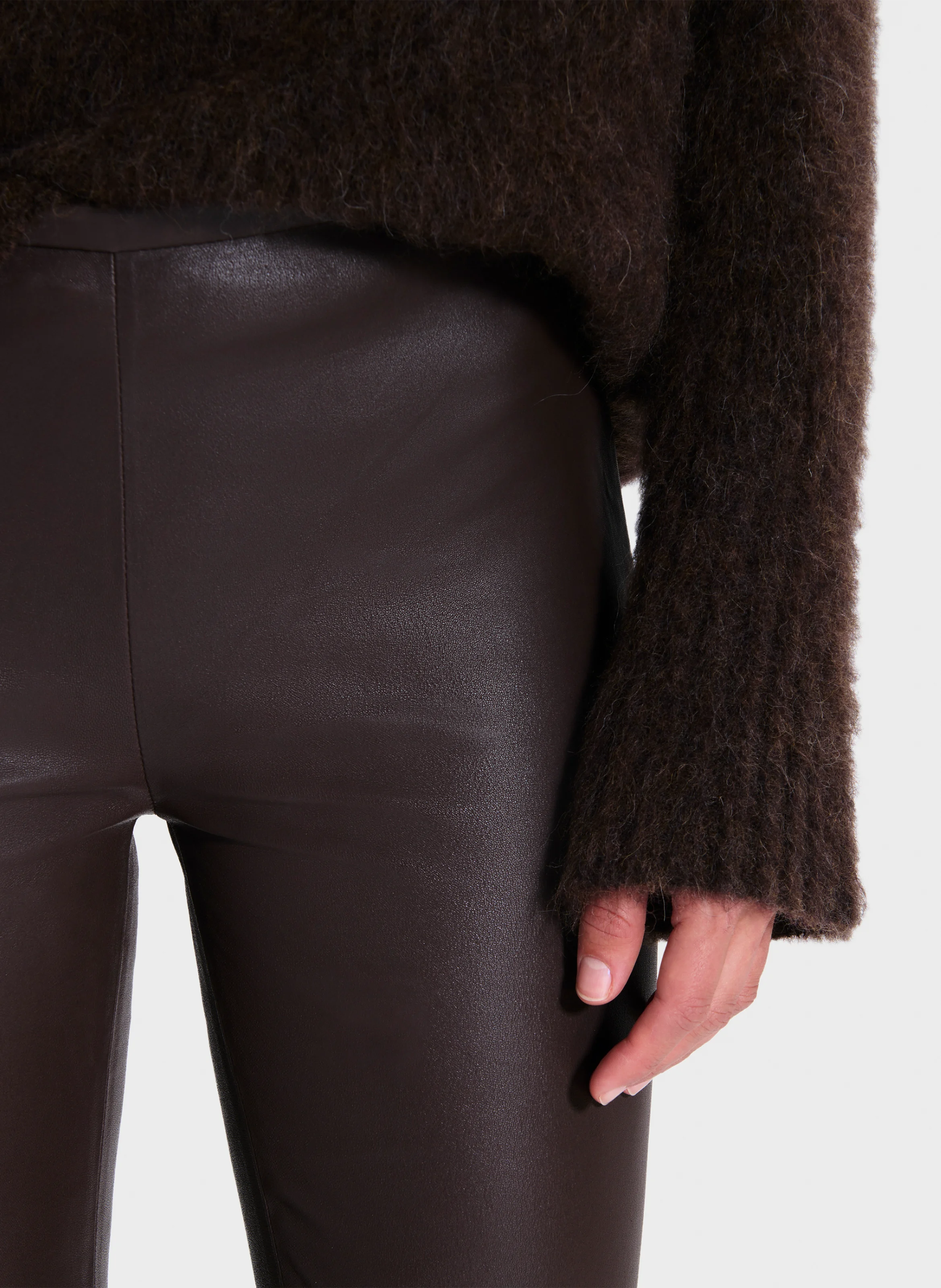 PIYA - Pantalon skinny en cuir | Marron