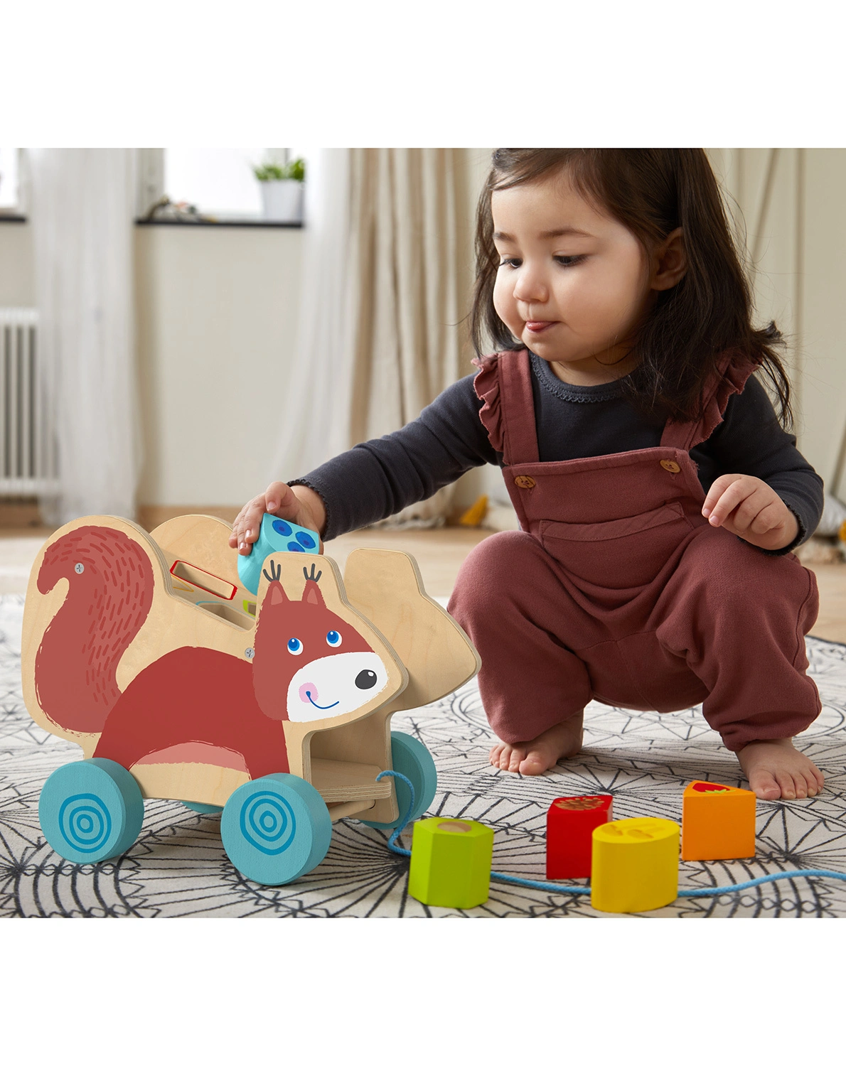 Nachziehtier EICHHÖRNCHEN mit Steckspiel