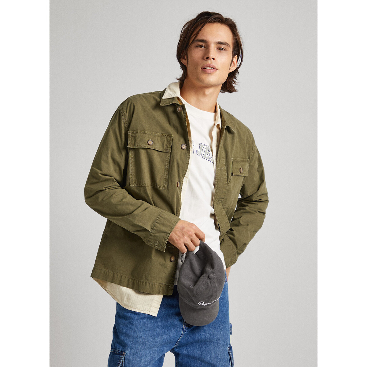 PEPE JEANS<br>Camisa popelina, fechamento com botões