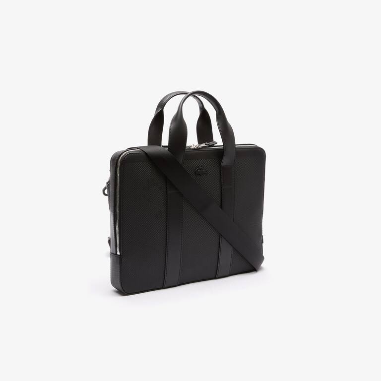 Sac extra fin pour ordinateur Chantaco en cuir piqué Sacs business & Ordinateur - Noir - Lacoste - Homme