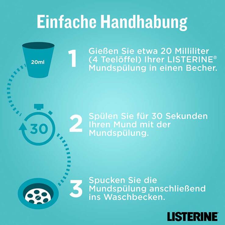 Listerine Cool Mint milder Geschmack Mundspülung, 500 ml