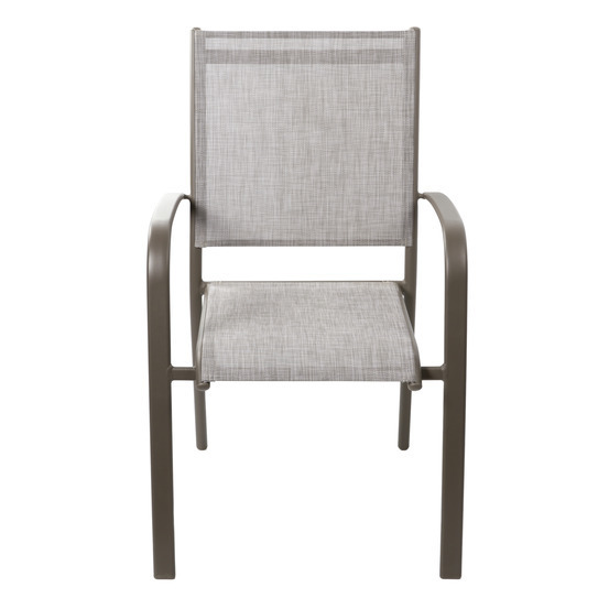 Fauteuil de jardin empilable Ligne ARIES en aluminium et toile beige