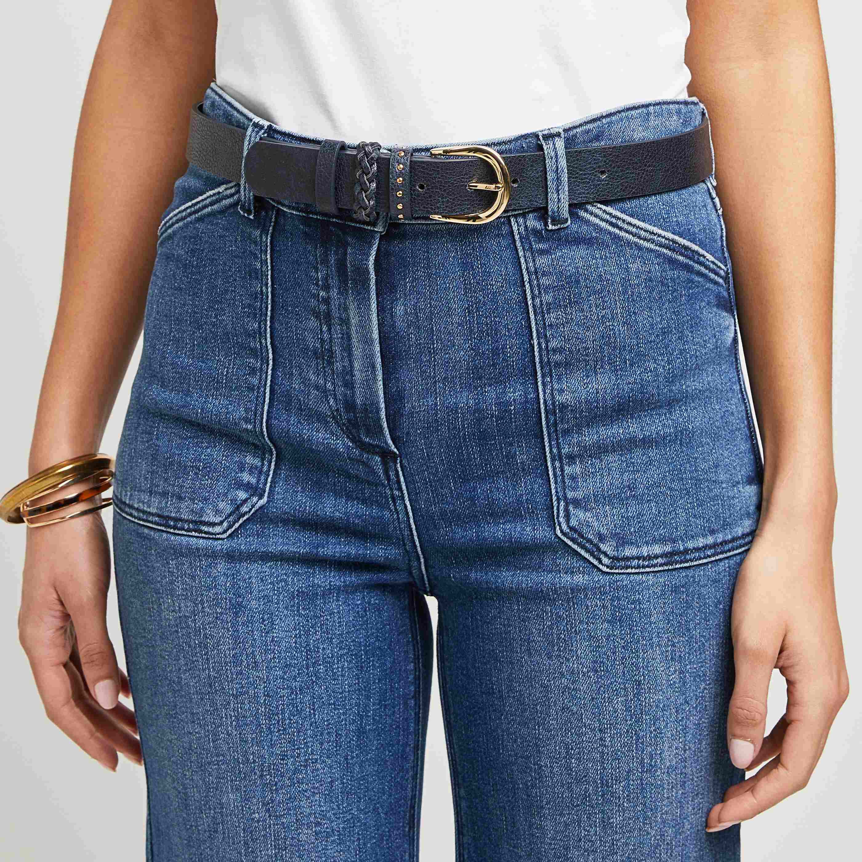 Ceinture passants fantaisie femme - MARINE