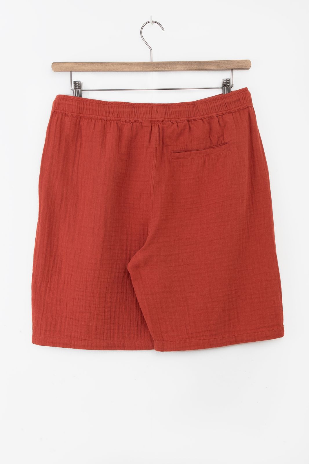 Donkerrode mousseline shorts