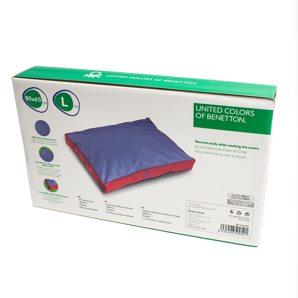 Capa de colchão Benetton Classic, Azul/Vermelho, Tamanho G: 80*65 cm