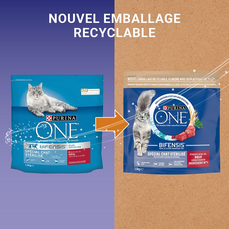 PURINA ONE Chat Stérilisé au bœuf à prix discount sur bitiba.fr