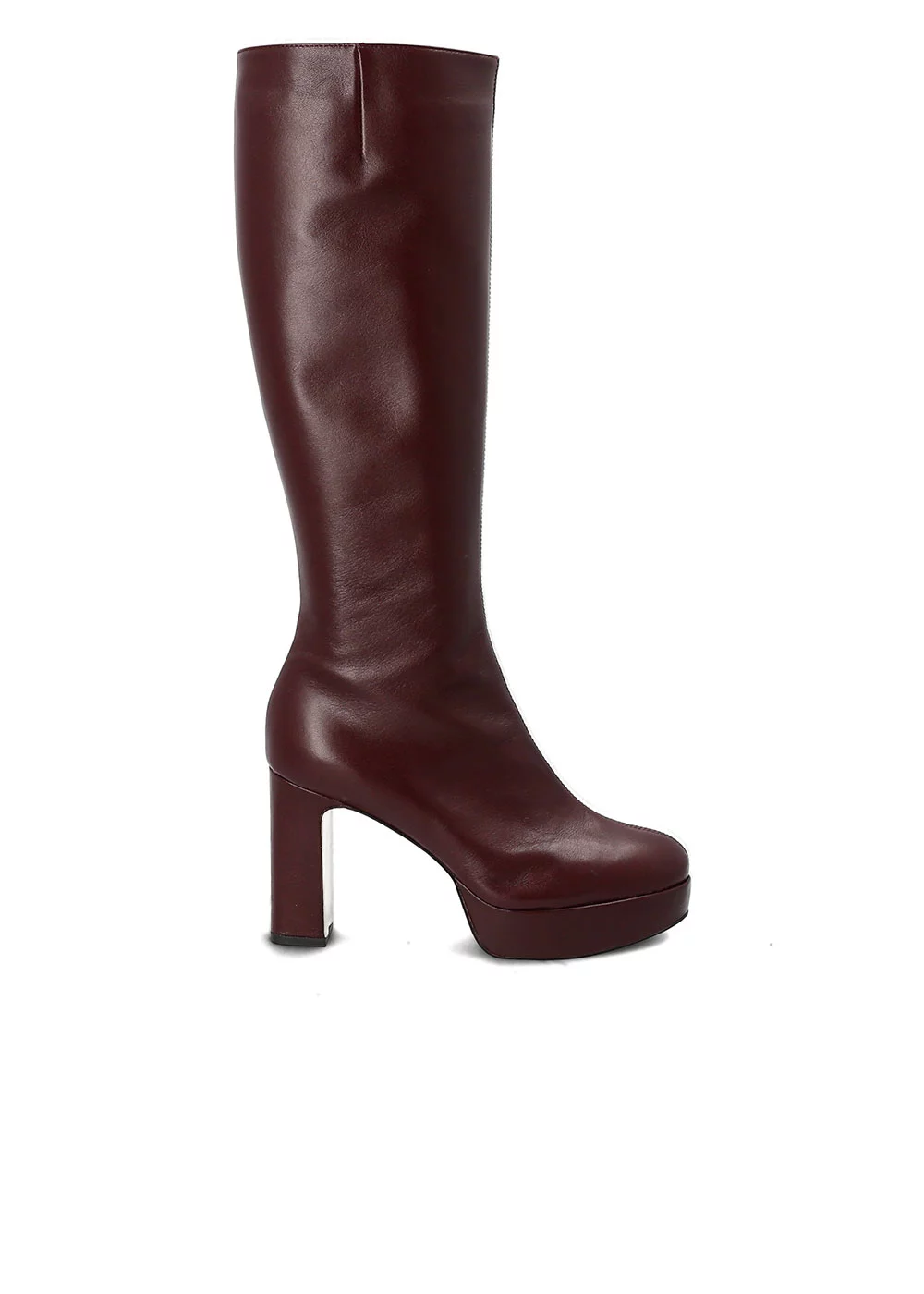 BOTTE PLATEFORME SLOANE CUIR BORDEAUX