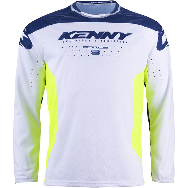 Kenny - Maillot Force - 2024 Blanc / Navy / Jaune fluo