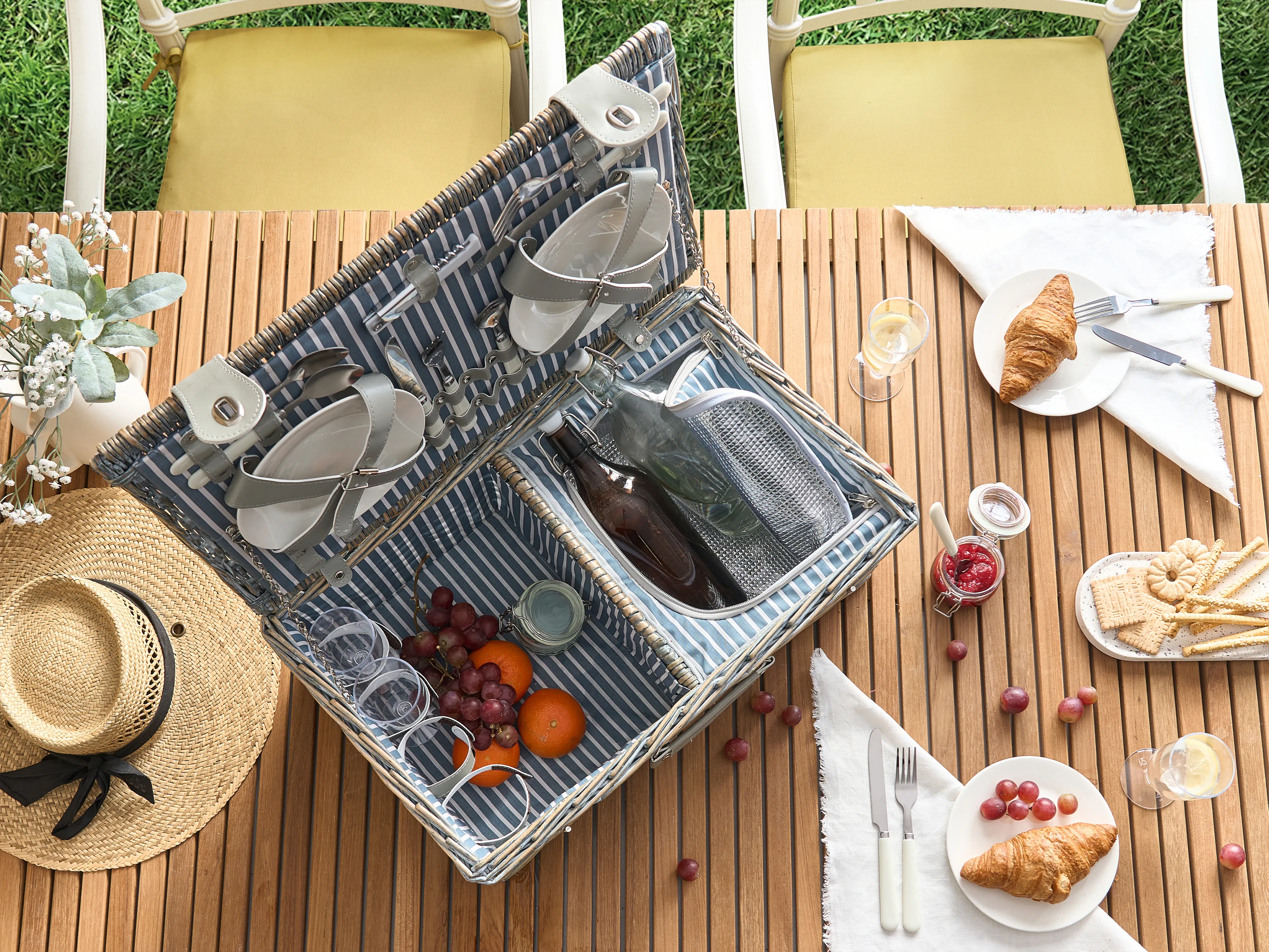 Picknickmand FIGUE Wicker Grijs