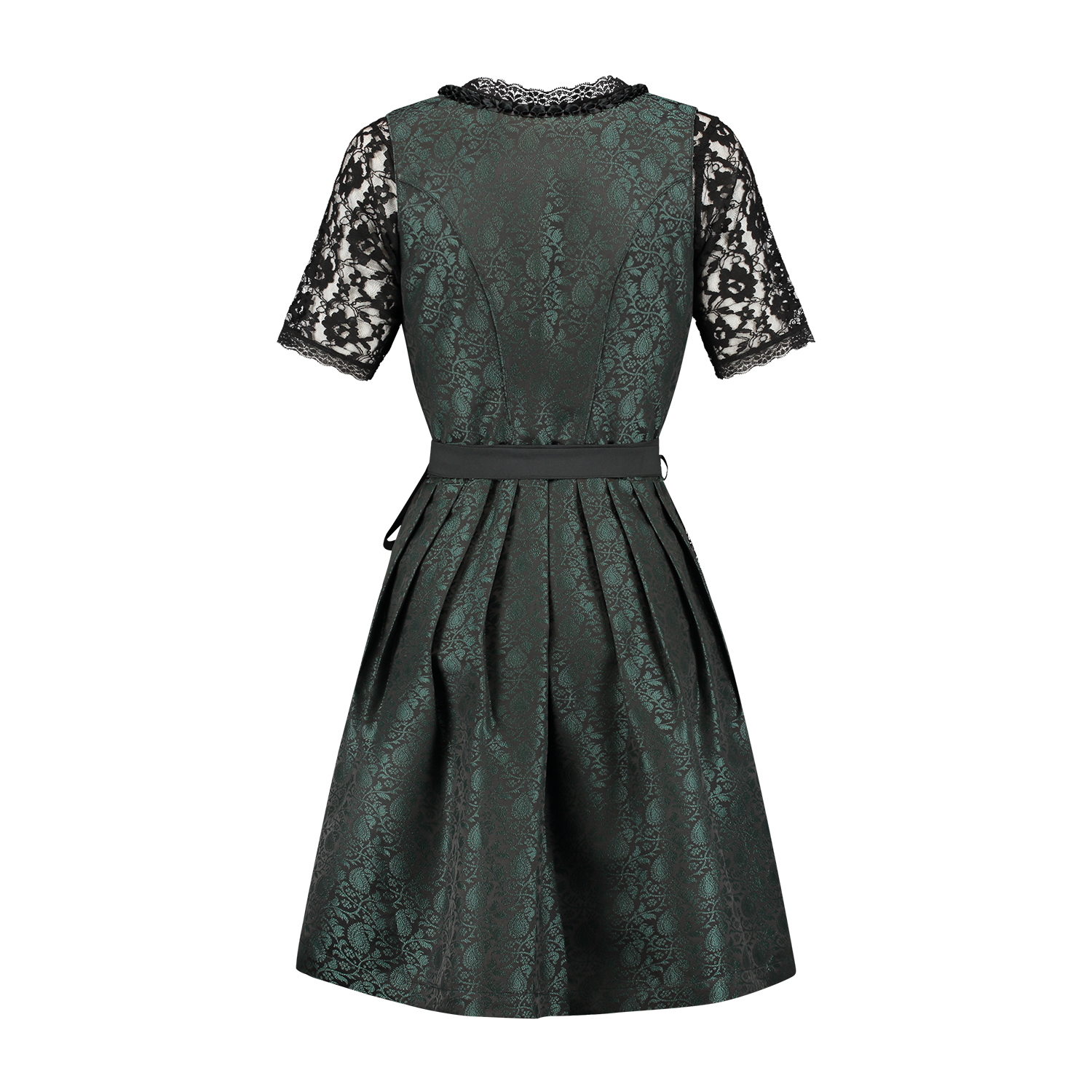 Zwart Groene Dirndl Jurk Oktoberfest Dames Jaquard