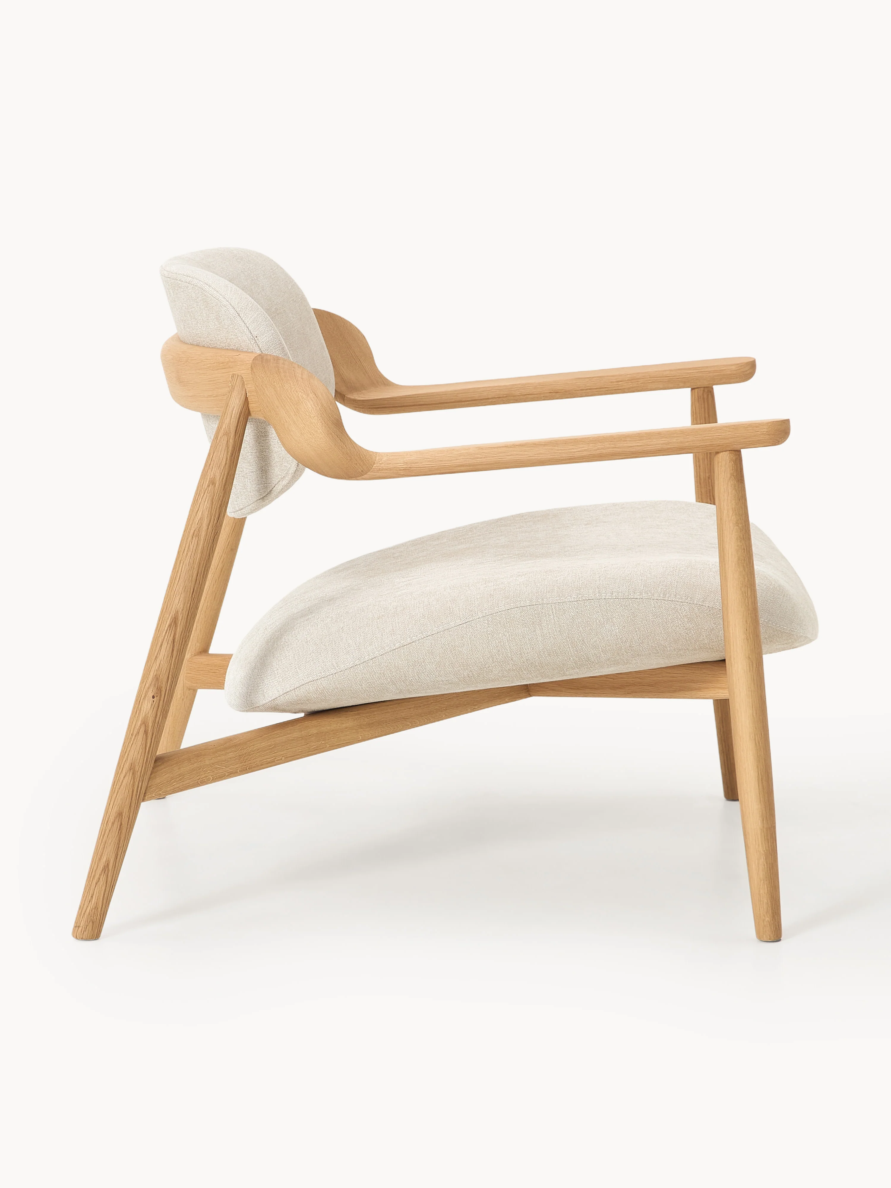 Loungefauteuil Rae van eikenhout