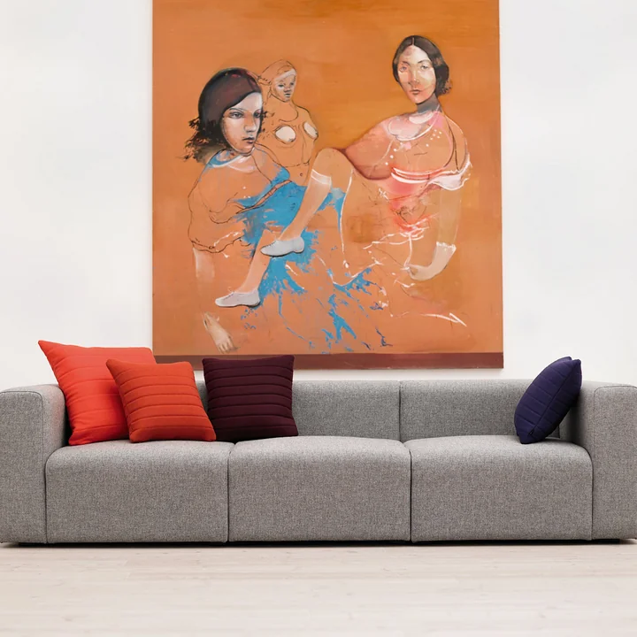 HAY - Mags Sofa 2,5 Sitzer, Kombination 3, Armlehne rechts / grau (Hallingdal 116)