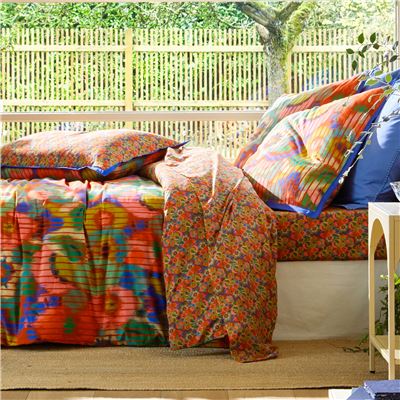 Linge de lit fleurs multicolores