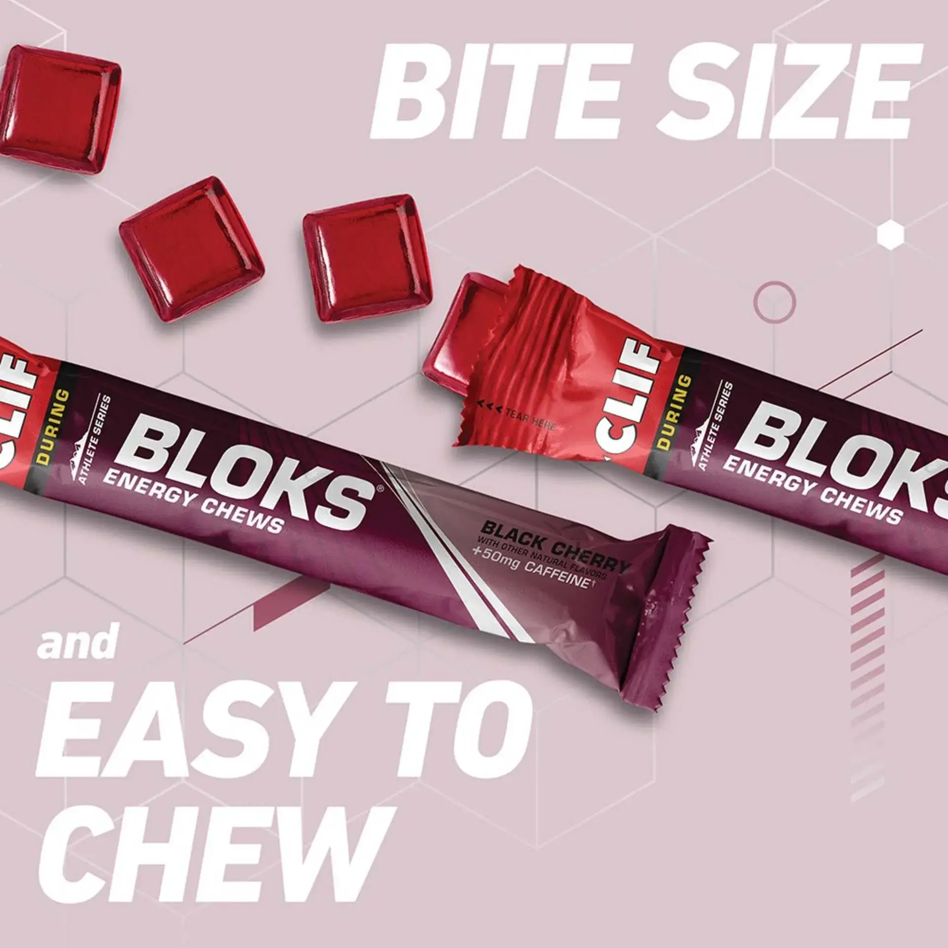 Clif Blok Energy Chew Black Cherry Gel Blocks (18 stuks)