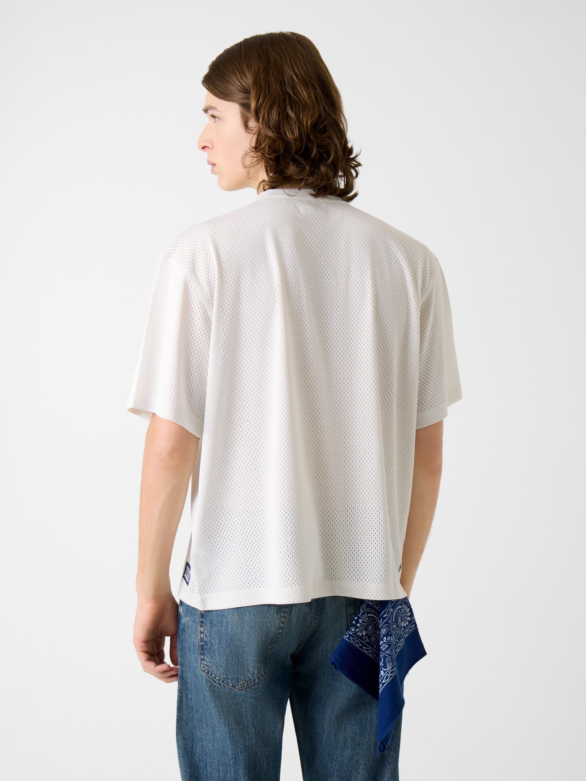 Camisa cropped de malha com modelagem quadrada