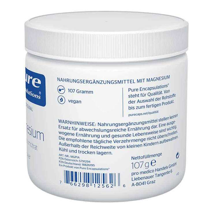 Pure Encapsulations Magnesium Magnesium Citrat Pulver, 107 g