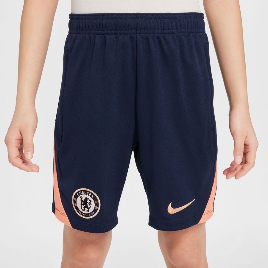 Chelsea Short d'Entraînement Dri-FIT Strike - Bleu Foncé/Orange Enfant