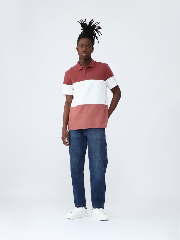 Polo colorblock - Terracota