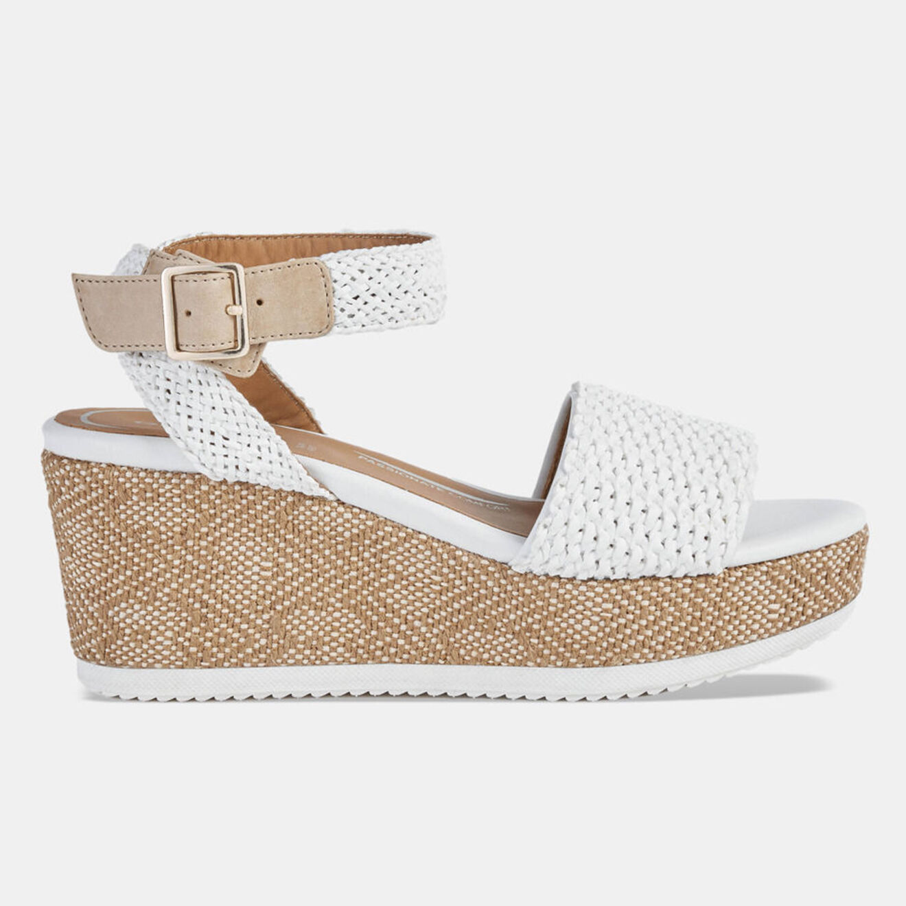 Geox Sandales Lipari blanc/beige - Talon 7 cm