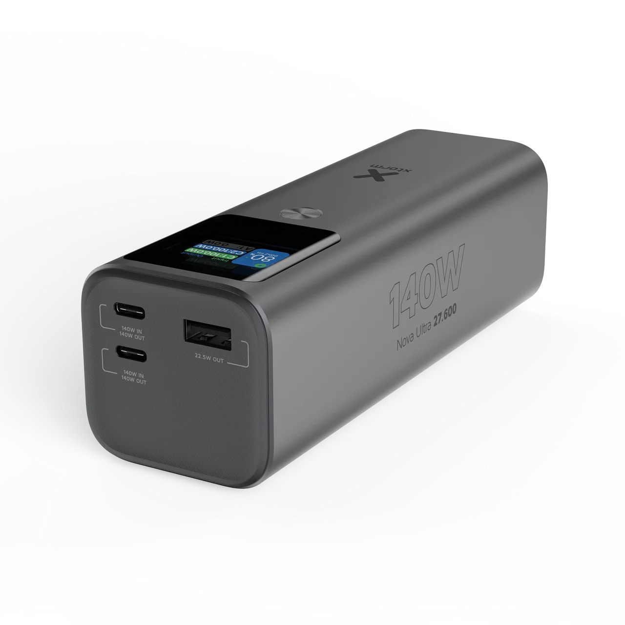 (140W) 27600mAh Nova Ultra 1x USB A / 2x USB C Powerbank Fast Charge Ladegerät (XNP276) - Grau