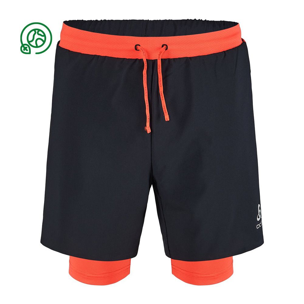 Odlo X-ALP TRAIL 6 INCH 2IN1 - Short Homme black/firelight
