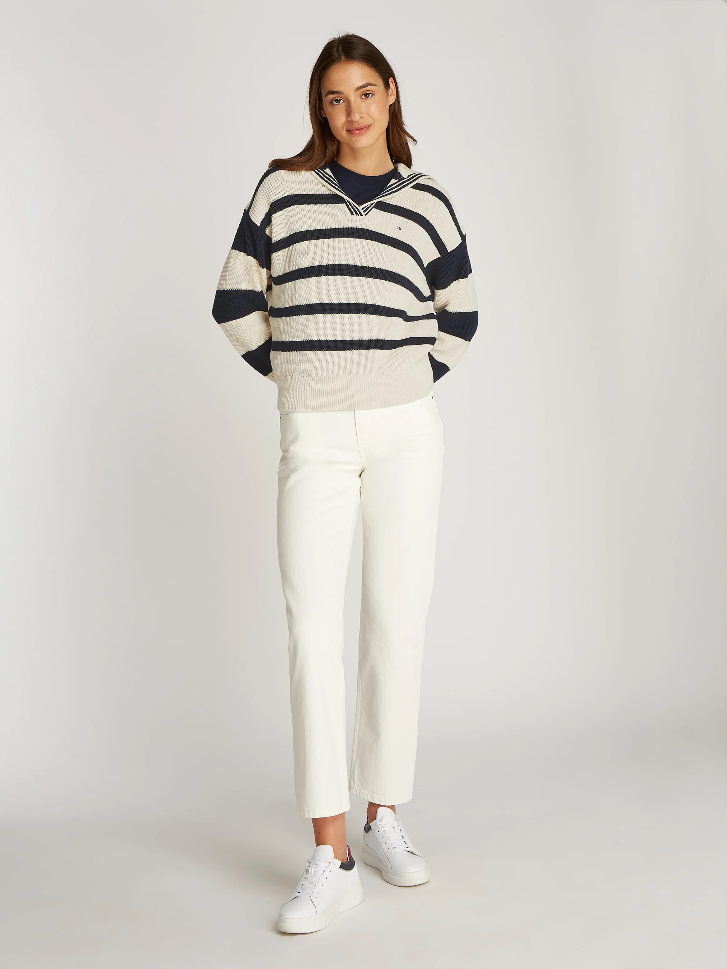 Pull droit en coton | Blanc