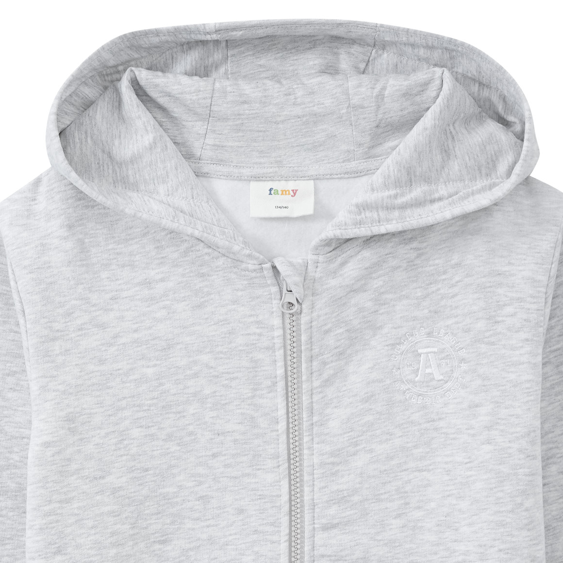 Famy Jungen Sweatjacke mit Bio-Baumwolle hellgrau