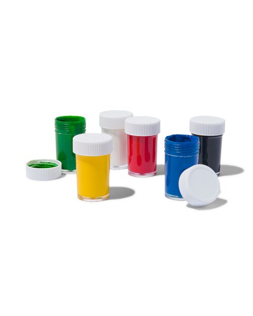 6 pots de gouache basique