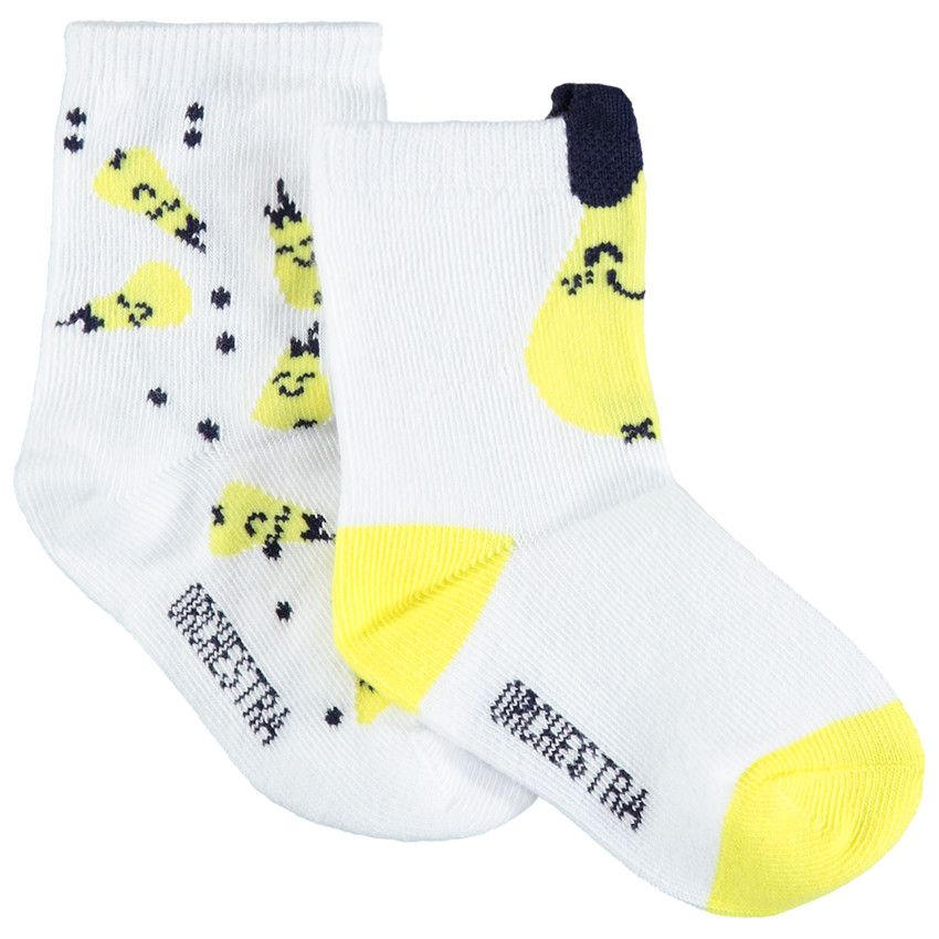 Lot de 2 paires de chaussettes à personnage en jacquard - Blanc