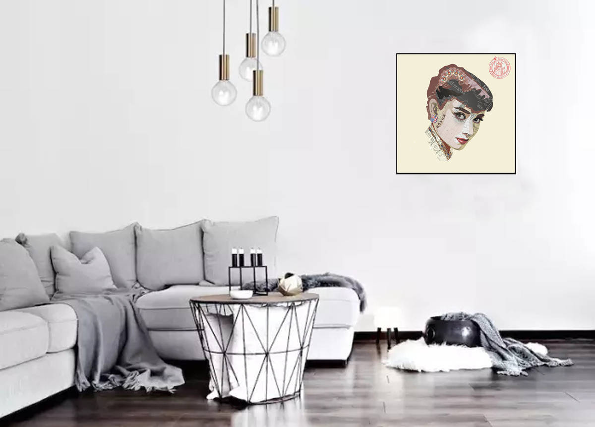 Wandbild - Actress - multicolor - Handarbeit - 52x52cm