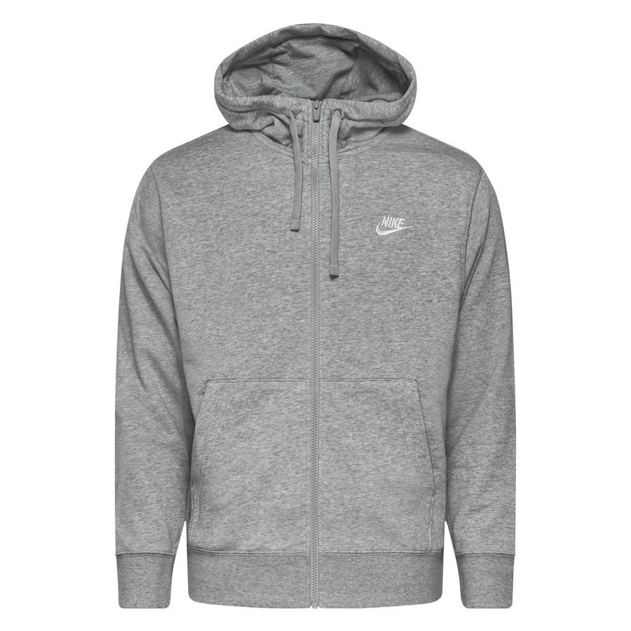 Nike Sweat à Capuche NSW Club FZ - Gris/Argenté/Blanc