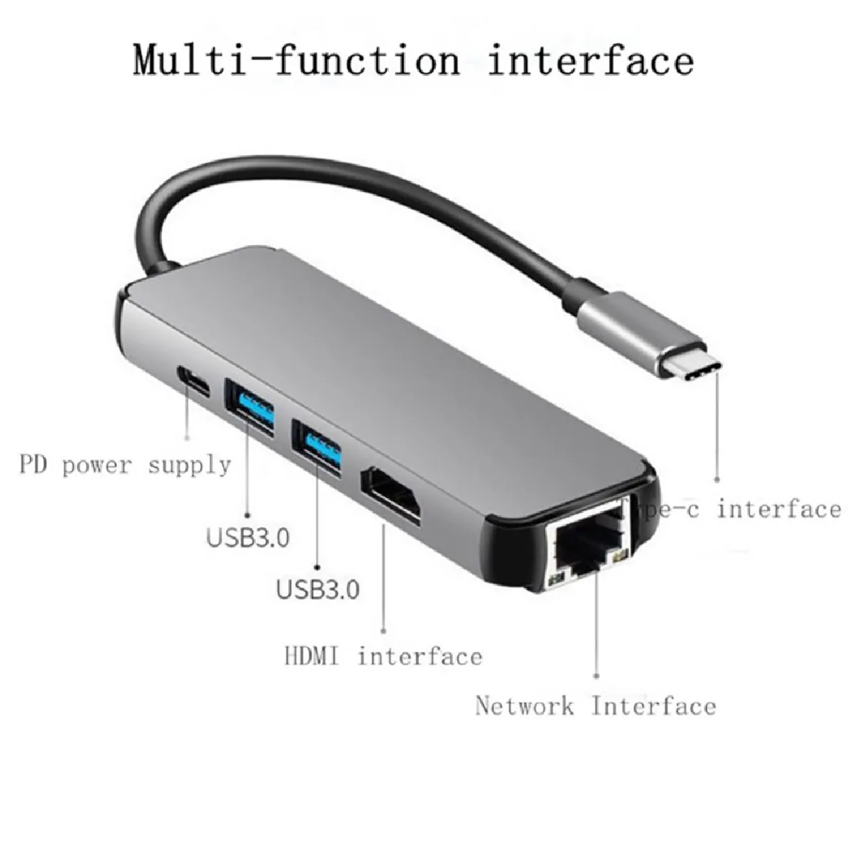 Wewoo USB-C Hub - HDMI + Ethernet