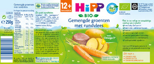 HiPP 12  Maaltijdpotje Gemengde Groente Met Rundvlees
