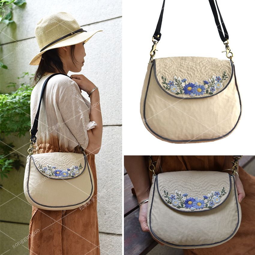 Embroidery Kingdom - DIY borduurpakket voor een crossbodytas met bloemenmotief