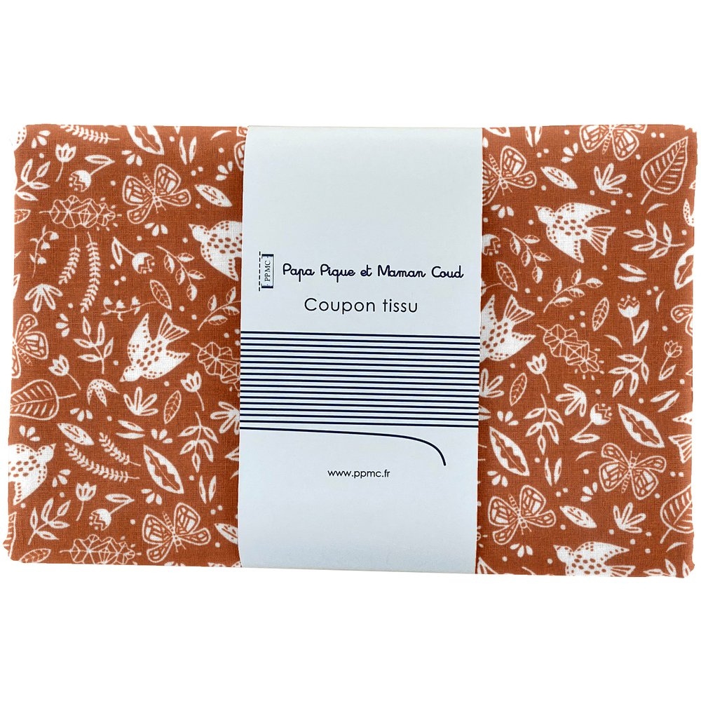 Coupon Tissu 1 M Papillon Terracotta Ex1096