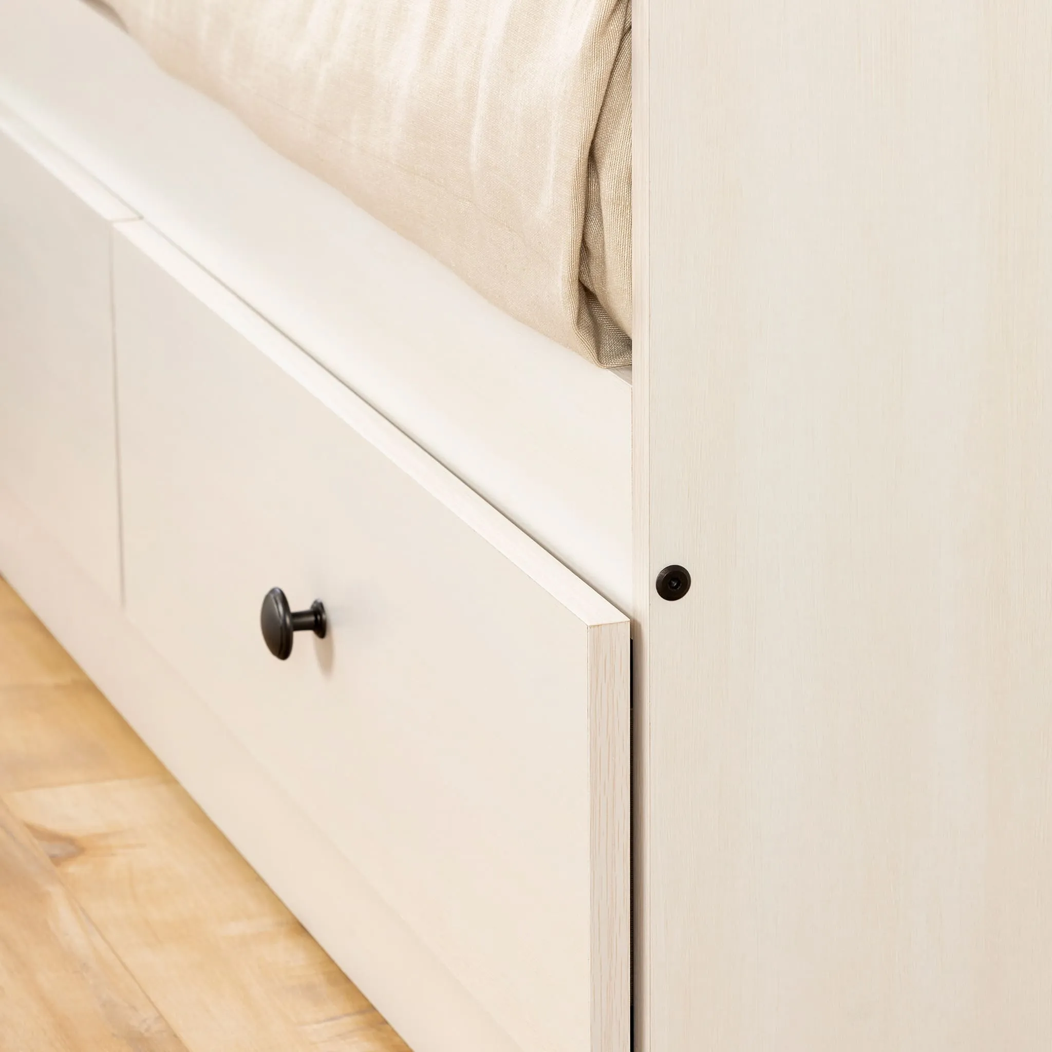 South Shore Lit de jour avec Rangement - Plenny Blanc Antique
