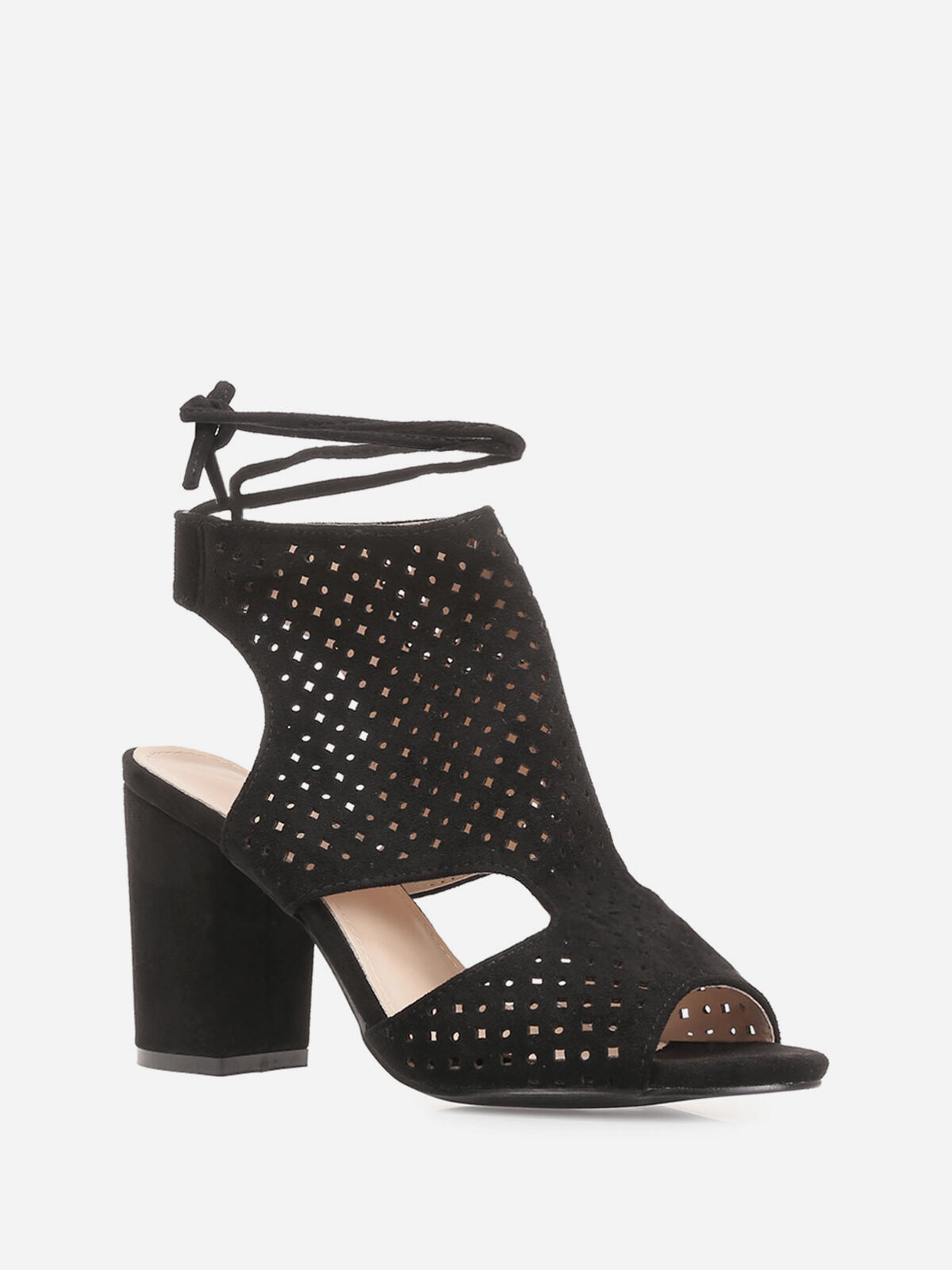 Sandales ajourées avec lanière- Noir