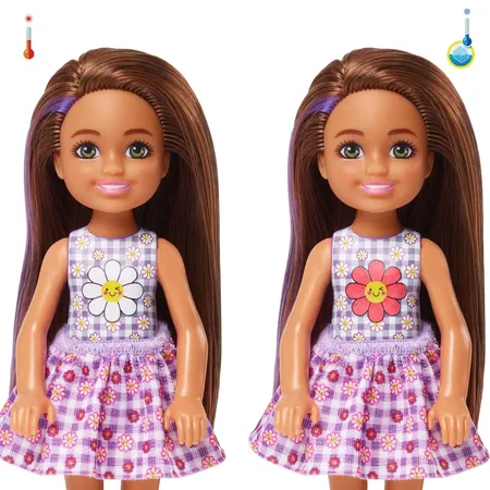 Barbie Color Reveal Chelsea Puppe, Farbwechsel-Barbie (Picknick Serie), 1 Stück, sortiert