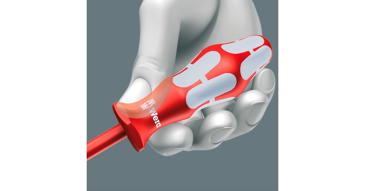 Wera3160 i/7 Schroevendraaierset Kraftform Plus, roestvrij staal + rek  (Rood/blauw, 7-delig)