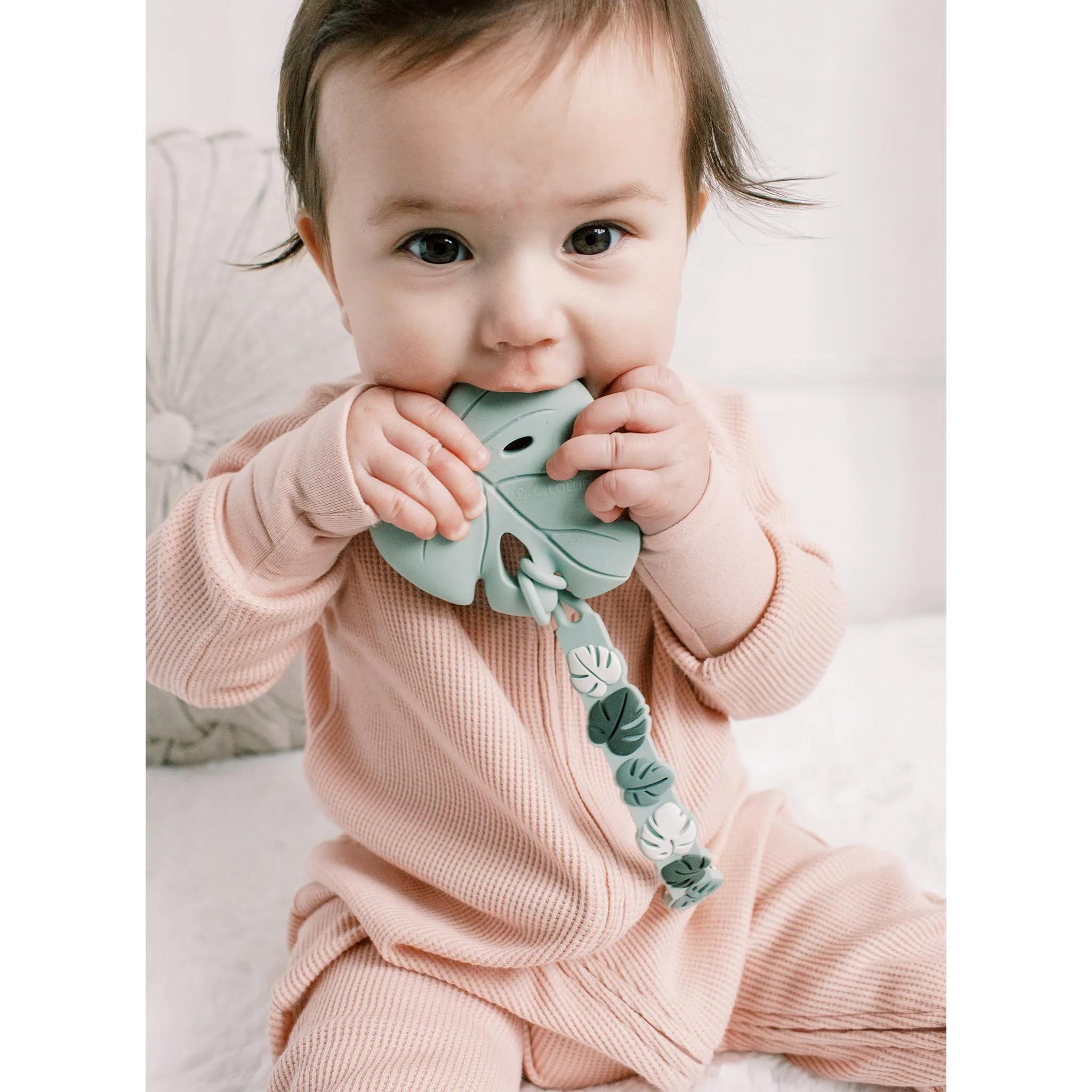 Loulou Lollipop Attache-Suce en Silicone - Monstera