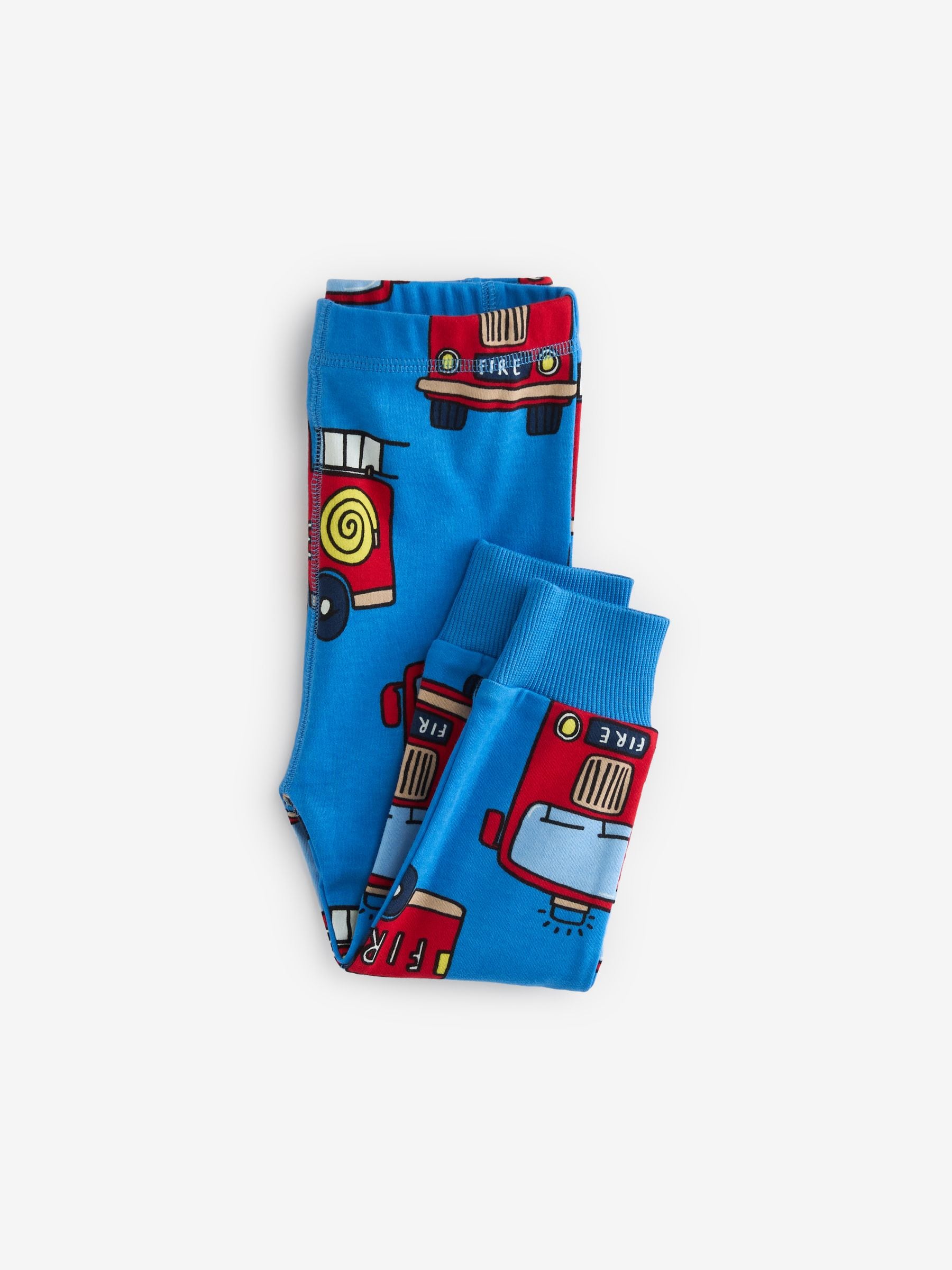 Rood/blauw met hulpvoertuigenprint - Mini Knusse Pyjama's 3 Set (9mnd-10jr)